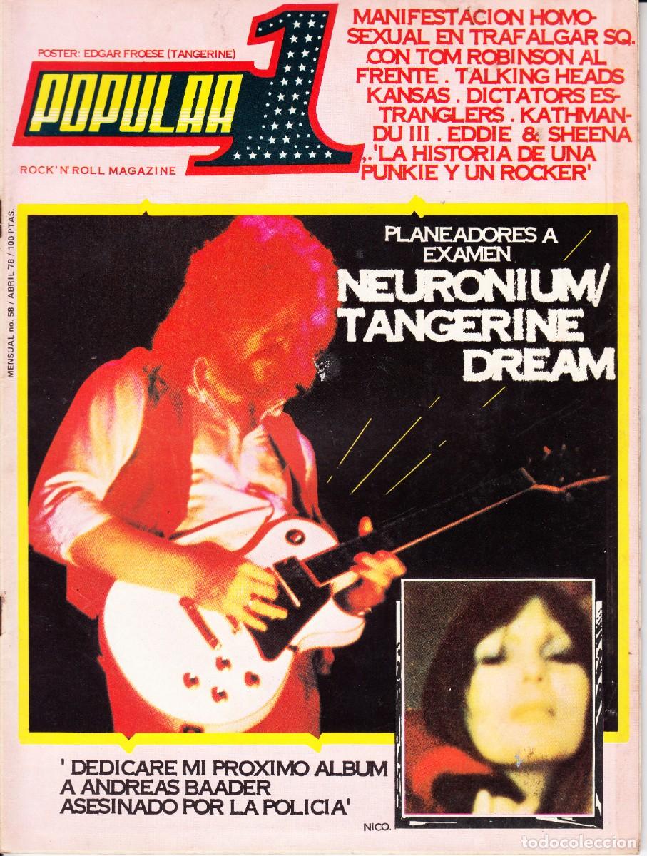 Revistas de m&uacute;sica: POPULAR 1. N&ordm; 58. TANGERINE DREAM, NEURONIUM, MANIFESTACION LGTBI EN TRAFALGAR