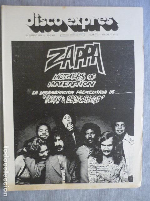 Musikzeitschriften: DISCO EXPRES N&ordm; 313 FRANK ZAPPA FLEETWOOD MAC GALLAGHER VAN MORRISON ELVIS PRESLEY LOCUS FOCUS
