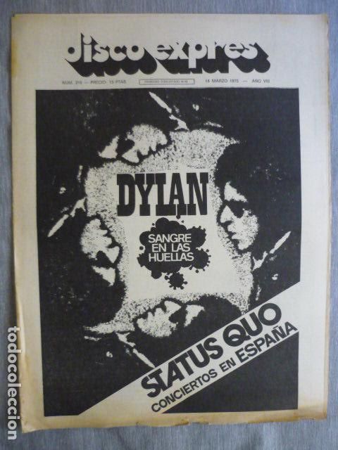 Music magazines: DISCO EXPRES N&ordm; 316 BOB DYLAN STATUS QUO LOU REED KEVIN AYERS SUGARCANE HARRIS