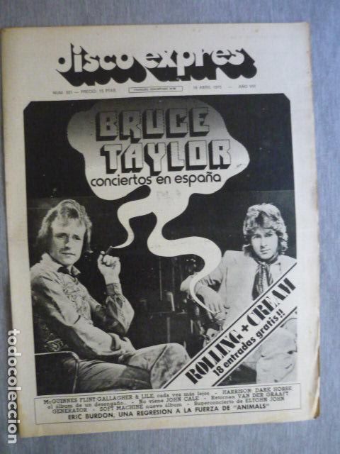 Music magazines: DISCO EXPRES N&ordm; 321 BRUCE TAYLOR LED ZEPPELIN ERIC BURDON SOFT MACHINE MC CARTNEY ELO AMANCIO PRADA