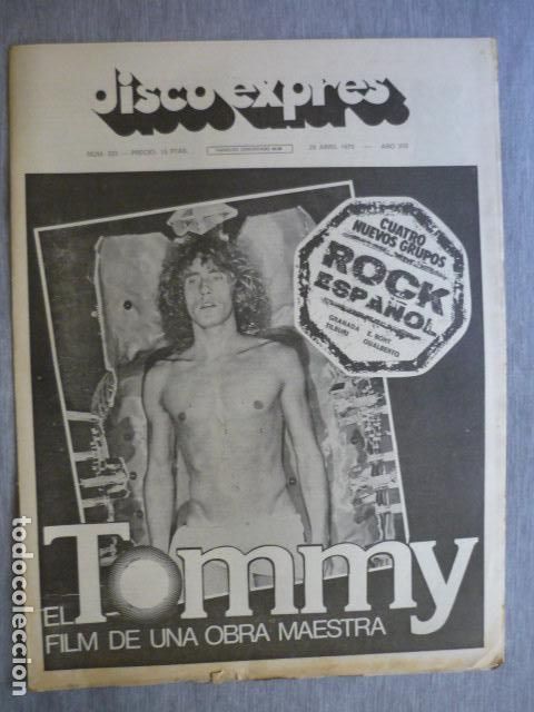 Music magazines: DISCO EXPRES N&ordm; 322 TOMMY WHO GRANADA TILBURI GUALBERTO EDUARDO BORT BEACH BOYS RAIMON RUFUS
