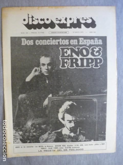 Riviste di musica: DISCO EXPRES N&ordm; 325 ENO FRIPP DEEP PURPLE DR FEELGOOD BOB DYLAN DAVID BOWIE ELTON JOHN