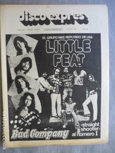 Music magazines: DISCO EXPRES N&ordm; 329 LITTLE FEAT BAD COMPANY BILLY COBHAM FLYING BURRITO BROTHERS BYRDS AGUAVIVA