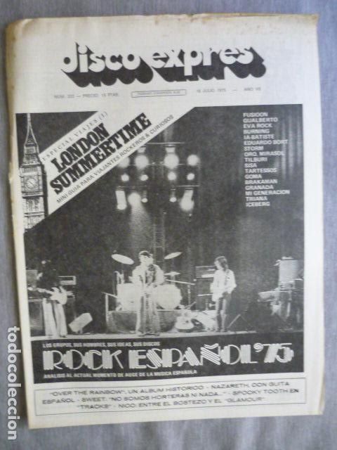 Music magazines: DISCO EXPRES N&ordm; 333 SWEET NAZARETH NICO SPOOKY TOOTH ROCK ESPA&Ntilde;OL THE RAINBOW