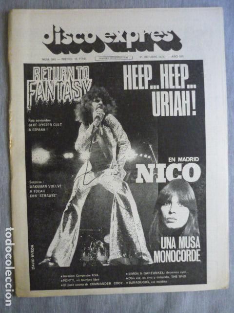 Music magazines: DISCO EXPRES N&ordm; 348 URIAH HEEP NICO COUNTRY COMMANDER CODY THE WHO