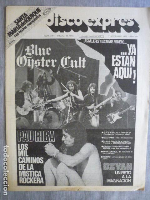 Music magazines: DISCO EXPRES N&ordm; 349 BLUE OYSTER CULT, PAU RIBA, BOB DYLAN, BIRTH CONTROL, ICEBERG, TOWER OF POWER
