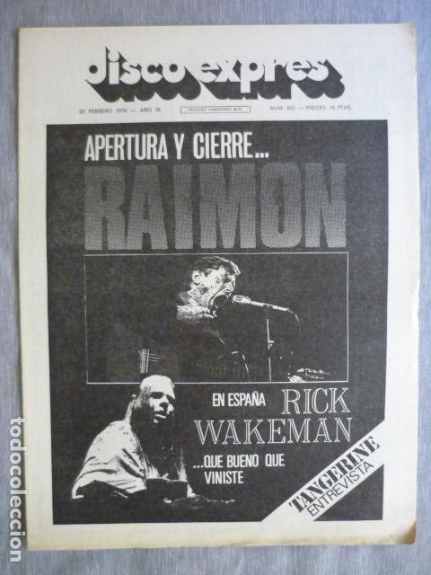 Magazines de musique: DISCO EXPRES N&ordm; 363 TANGERINE DREAM RICK WAKEMAN RAIMON