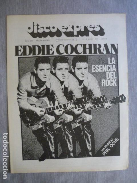 Revistas de m&uacute;sica: DISCO EXPRES N&ordm; 372 EDDIE COCHRAN PIL OCHS FOCUS PHOEBE SNOW PATTY SMITH CHIC COREA NILS LOFGREN