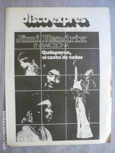 Riviste di musica: DISCO EXPRES N&ordm; 379 JIMI HENDRIX QUILAPAYUN SANTANA CLIMAX BLUES BAND COMPANYA ELECTRICA DHARMA