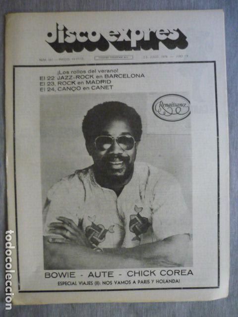Music magazines: DISCO EXPRES N&ordm; 384 DAVID BOWIE CHICK COREA COBHAM DAVID BOWIE TRIANA BOB DYLAN