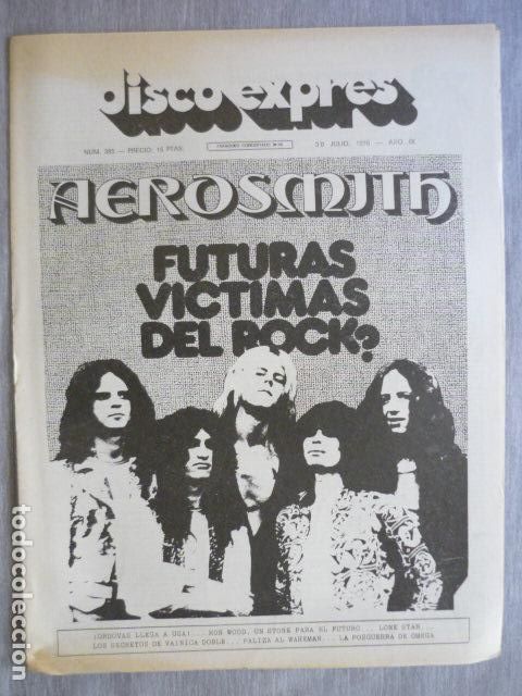 Revistas de m&uacute;sica: DISCO EXPRES N&ordm; 385 LONE STAR VAINICA DOBLE AEROSMITH RICK WAKEMAN FRANK WHITE