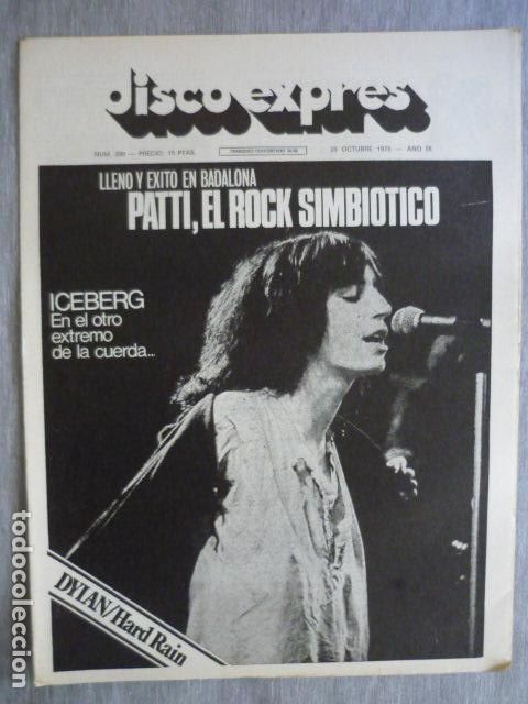 Magazines de musique: DISCO EXPRES N&ordm; 398 PATTI SMITH MILAN & BIBILONI SOFT MACHINE JOAQUIN CARBONELL BOB DYLAN