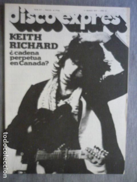 Riviste di musica: DISCO EXPRES N&ordm; 417 KEITH RICHARD TILBURI MILT BUCKNER CREEDENCE GRAHA PARKER
