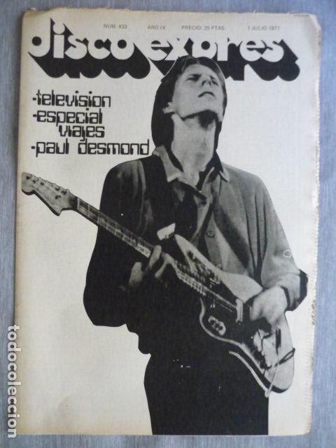 Revistas de m&uacute;sica: DISCO EXPRES N&ordm; 433 TELEVISION, PAUL DESMOND