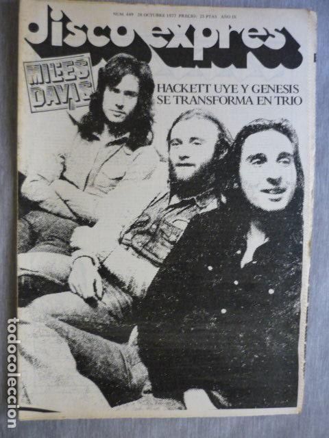 Music magazines: DISCO EXPRES N&ordm; 449 CANET GENESIS JAM SANTI ARISA MILES DAVIS GLADYS KNIGHT MAKOKI