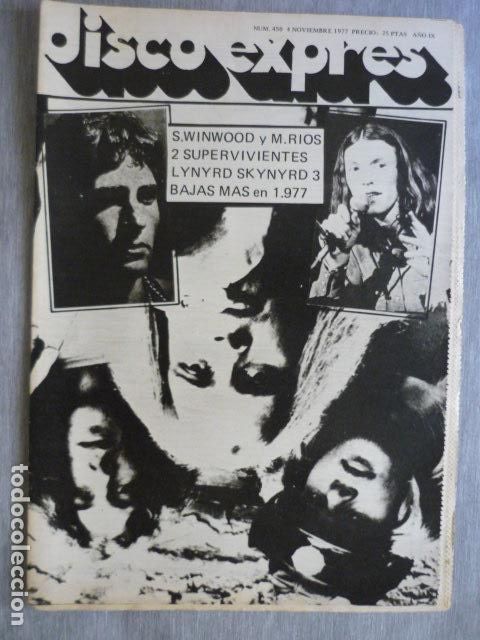 Magazines de musique: DISCO EXPRES N&ordm; 450 STEVIE WINWOOD LYNYRD SKYNYRD SECTA SONICA