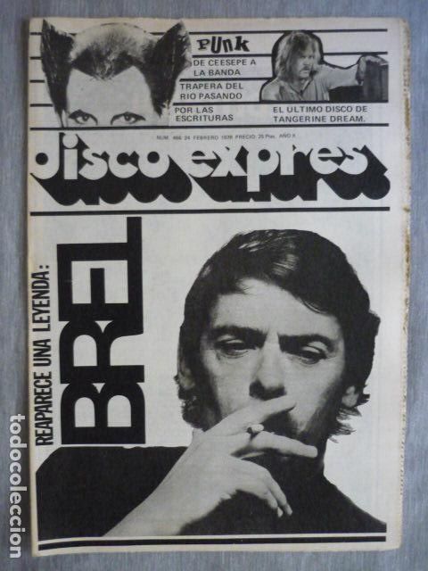Music magazines: DISCO EXPRES N&ordm; 466 PUNK JACQUES BREL SARDINETA TANGERINE DREAM