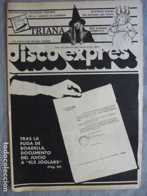 Magazines de musique: DISCO EXPRES N&ordm; 467 SPECIAL TRIANA PUNK ELS JOGLARS