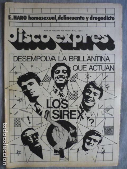 Musikzeitschriften: DISCO EXPRES N&ordm; 468 LOS SIREX - WISHBONE ASH - KANSAS - BILLY PAUL - EDUARDO HARO