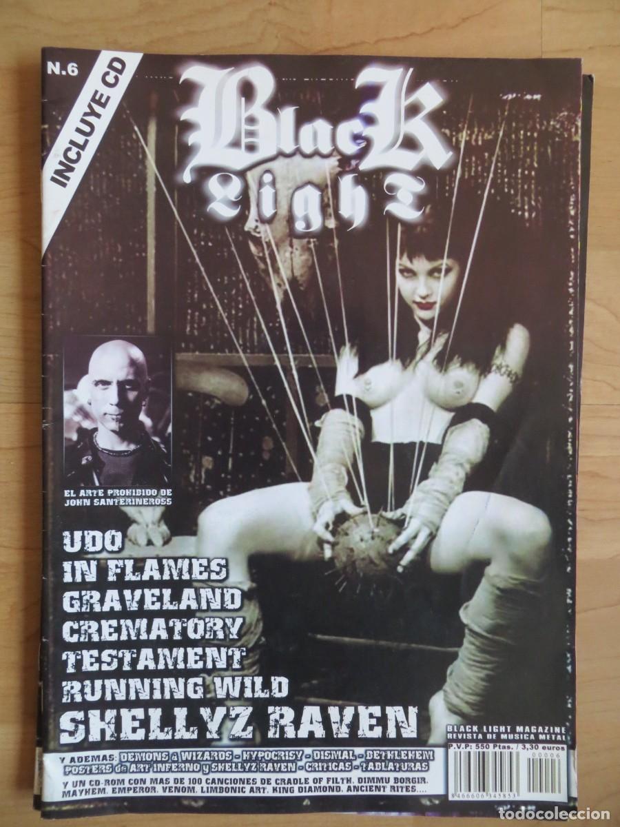 Revistas de m&uacute;sica: BLACK LIGHT MAGAZINE: NUM.6 - SHELLYZ RAVEN-RUNNING WILD-CREMATORY-TESTAMENT...+ POSTERS