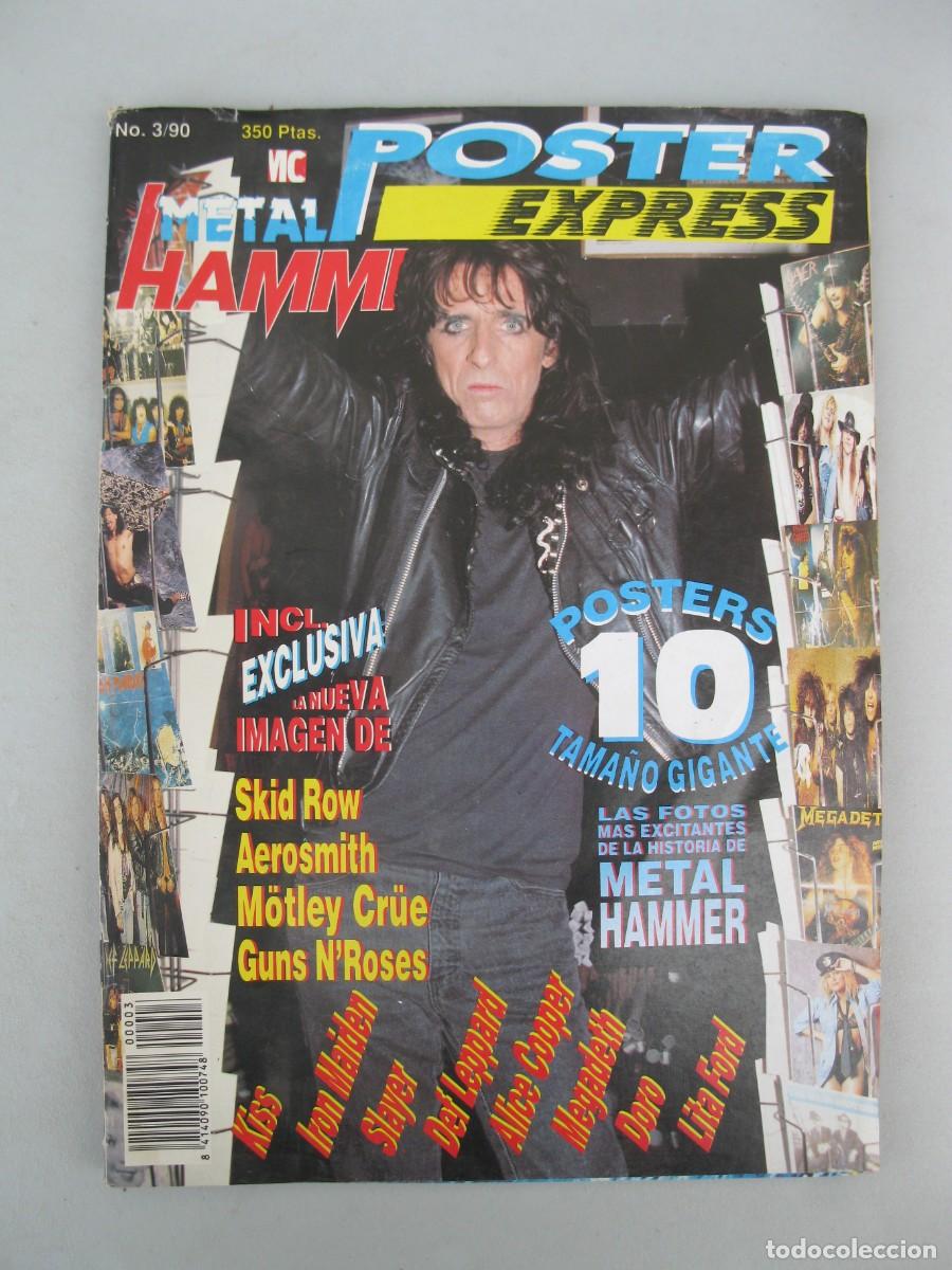 Revistas de m&uacute;sica: METAL HAMMER - POSTER EXPRESS N&ordm; 3 - 10 P&Oacute;STERS - KISS - IRON MAIDEN - SLAYER - MEGADETH - A&Ntilde;O 1990.