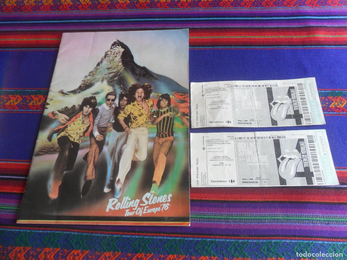 Revistas de m&uacute;sica: PROGRAMA THE ROLLING STONES TOUR OF EUROPE 76 Y 2 ENTRADAS TICKETS 14 ON FIRE MADRID 2014. DE LUJO.