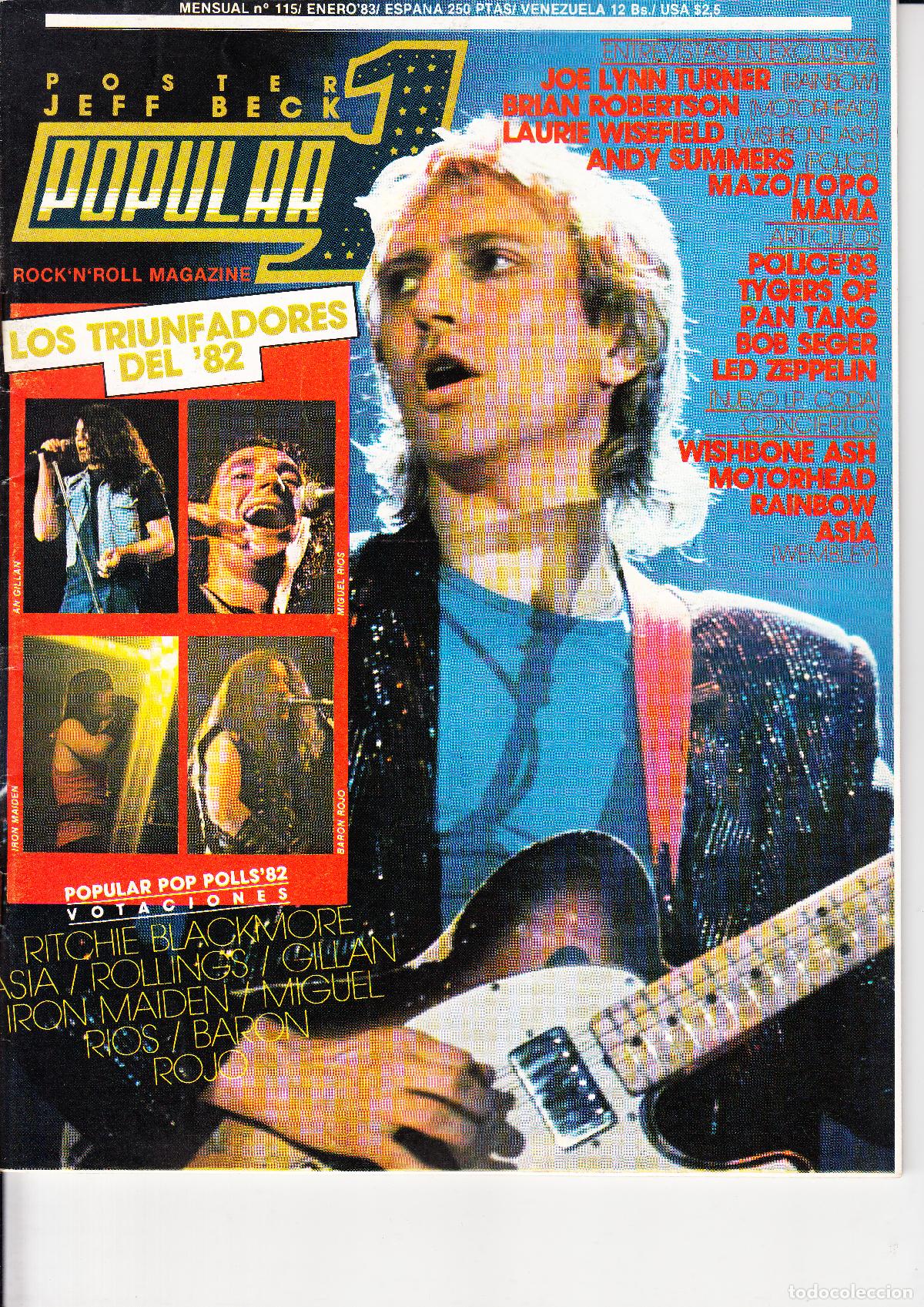 Revistas de m&uacute;sica: POPULAR 1. N&ordm; 115. LOS MEJORES DE 1982, THE POLICE, TYGERS OF PAN TANG, BOB SEGER