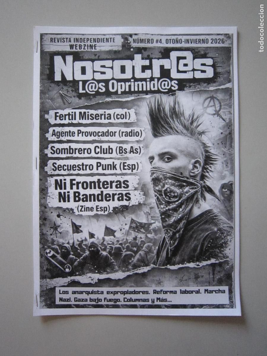 Revistas de m&uacute;sica: FANZINE - PUNK - NOSOTROS LOS OPRIMIDOS N&ordm;4 - 2026 - ARGENTINA - zine - fancine - punkzine