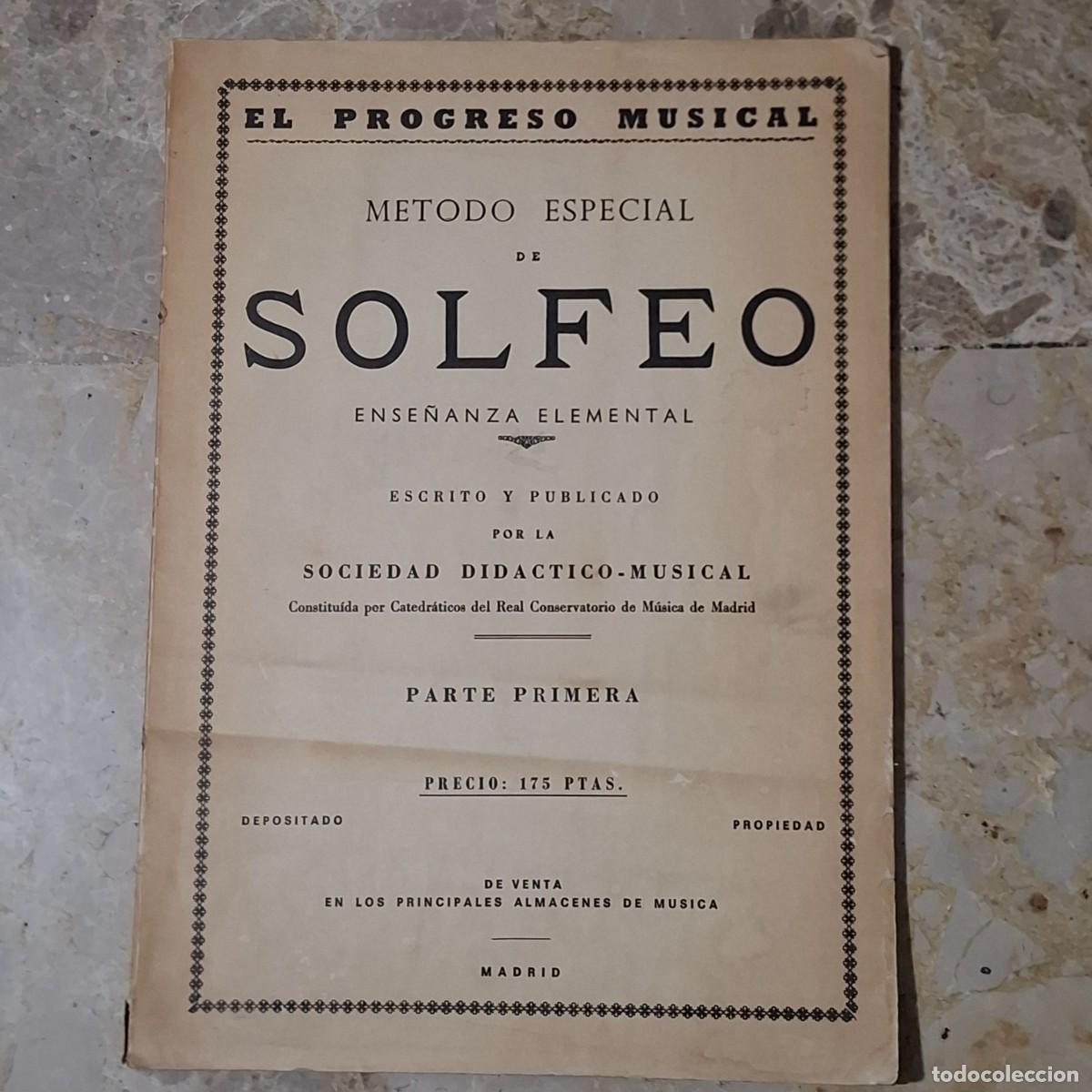 Revistas de m&uacute;sica: EL Progreso musical. M&eacute;todo especial de solfeo 1959. Parte PRIMERA. Sociedad did&aacute;ctico musical