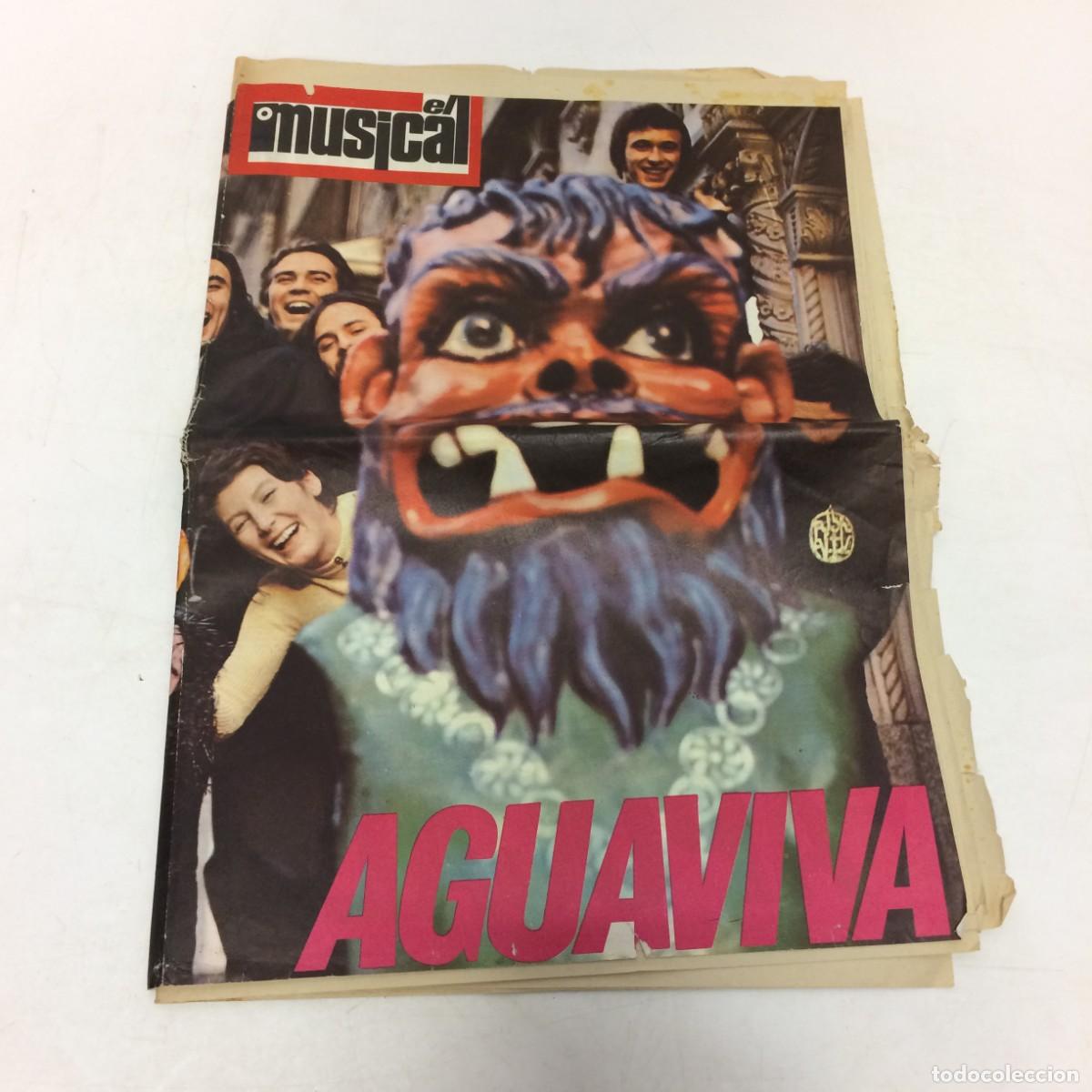 Revistas de m&uacute;sica: Revista: El Musical Revista con p&oacute;ster de Aguaviva y Apocalipsis - Enero de 1971