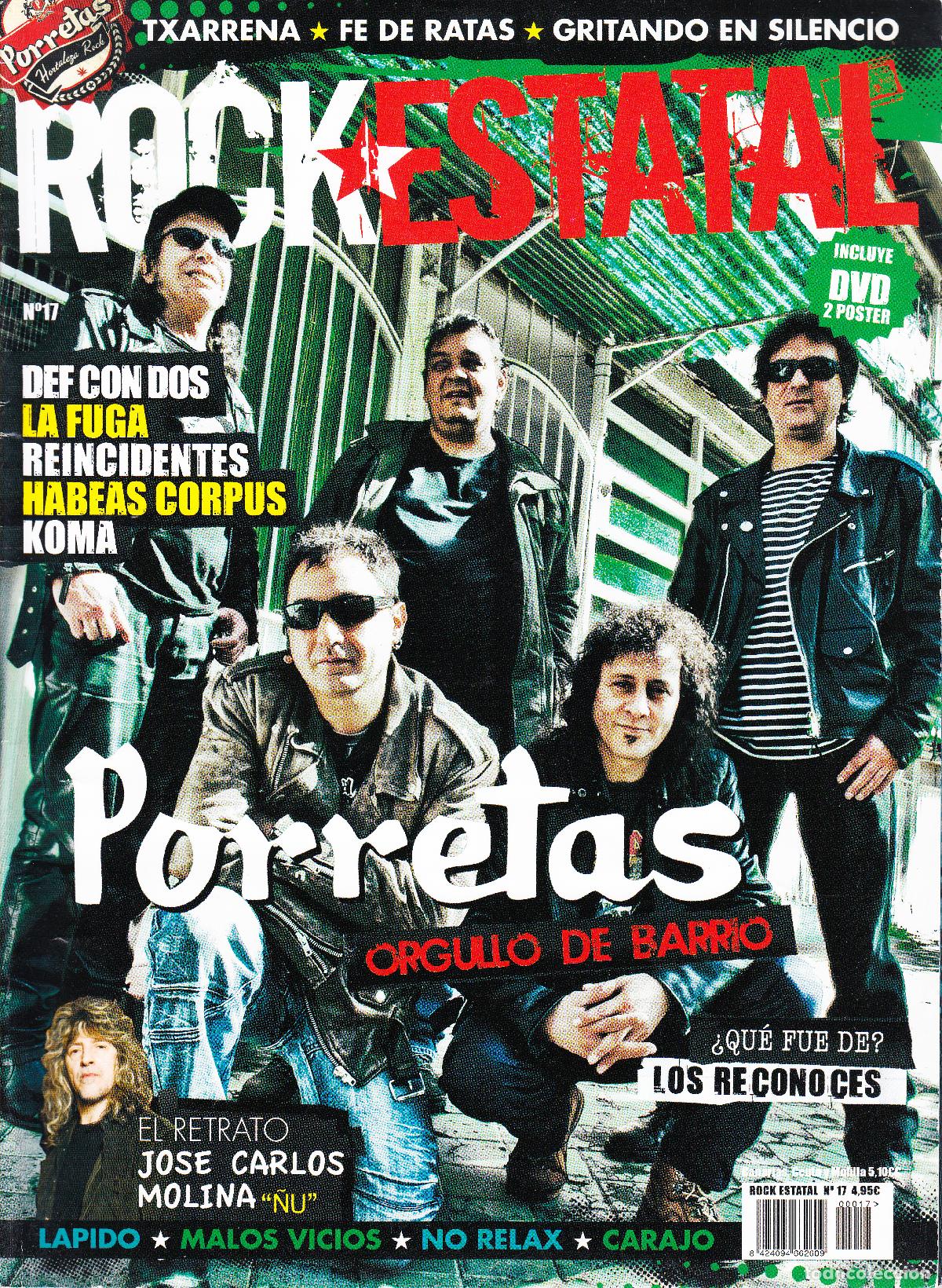 Revistas de m&uacute;sica: ROCK ESTATAL. N&ordm; 17. PORRETAS, DEF CON DOS, LA FUGA, REINCIDENTES, HABEAS CORPUS, KOMA