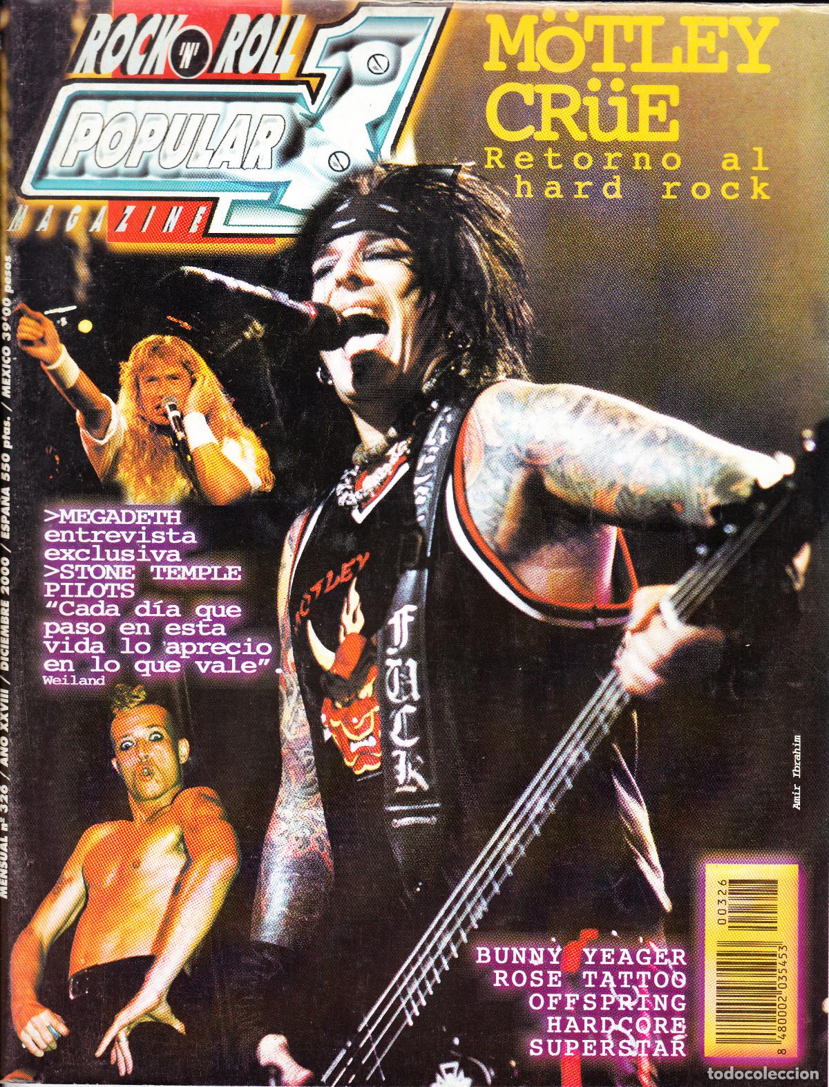 Musikzeitschriften: POPULAR 1. N&ordm; 326. MOTLEY CRUE, MEGADETH, STONE TEMPLE PILOTS, ROSE TATTOO, OFFSPRING