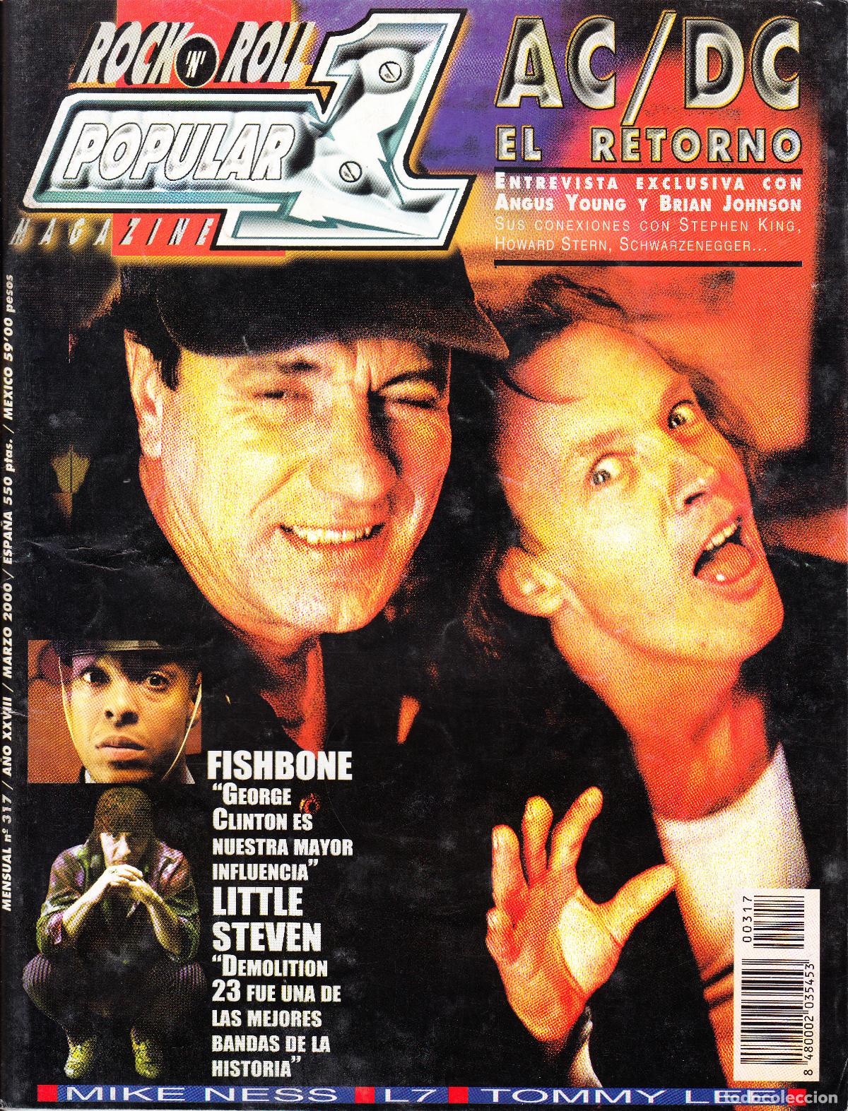Musikzeitschriften: POPULAR 1. N&ordm; 317. AC/DC, FISHBONE, LITTLE STEVEN, MIKE NESS, L7, TOMMY LEE