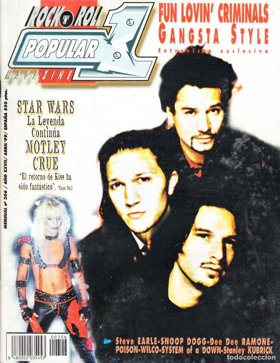 Musikzeitschriften: POPULAR 1. N&ordm; 306. FUN LOVIN&acute;CRIMINALS, STAR WARS, MOTLEY CRUE, WILCO, DEE DEE RAMONE