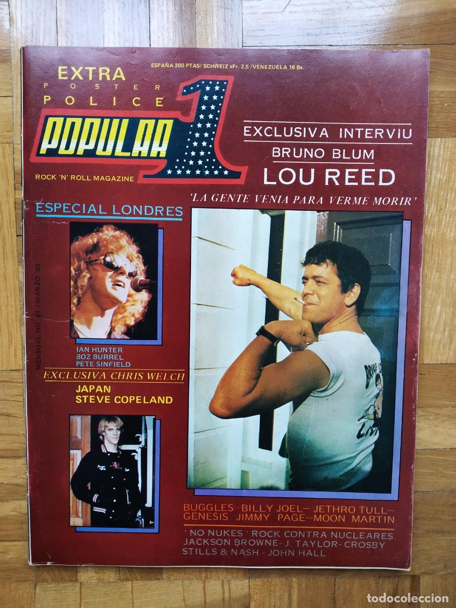Revistas de m&uacute;sica: REVISTA POPULAR 1 N&ordm; 81 POLICE MIGUEL RIOS LOU REED POLICE JAPAN STEVE COPELAND BILLY GENESIS P&Oacute;STER