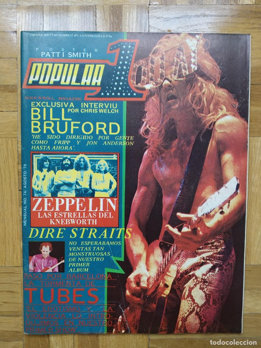 Revistas de m&uacute;sica: REVISTA POPULAR 1 N&ordm; 74 DIRE STRAITS BILL BRUFORD THE TUBES LED ZEPPELIN CON POSTER