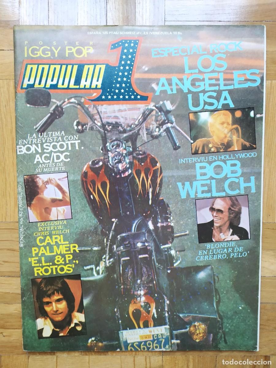 Revistas de m&uacute;sica: REVISTA POPULAR 1 N 82 BON SCOTT AC DC DAVID BOWIE ROCK LOS ANGELES USA BOB WELCH CARL PALMER POSTER