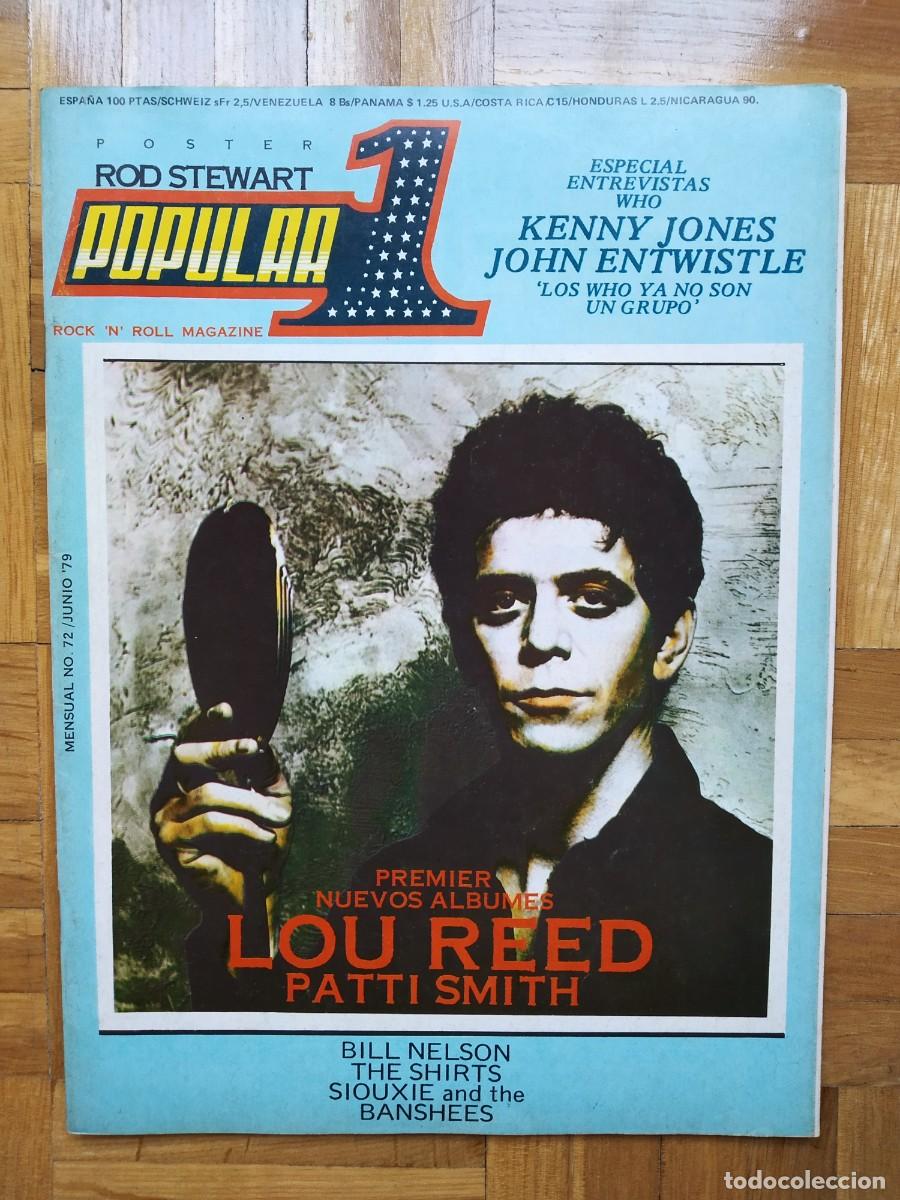 Revistas de m&uacute;sica: REVISTA POPULAR 1 N 72 LOU REED PATTI SMITH KENNY JONES JOHN ENTWISTLE CON POSTER