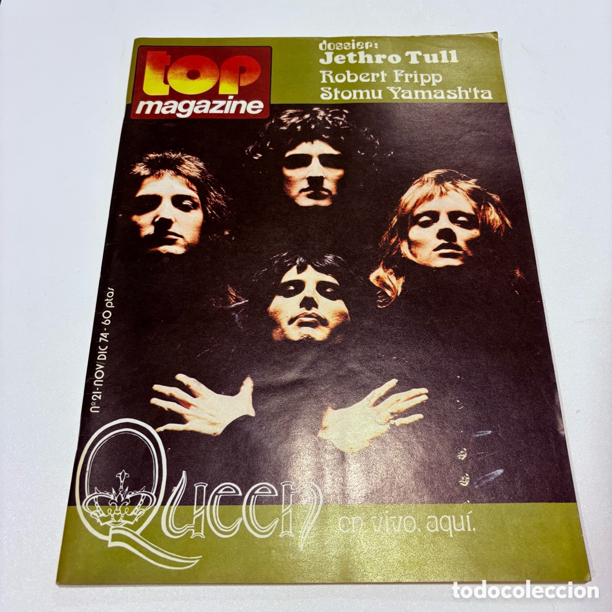 Revistas de m&uacute;sica: revista top magazine n&ordm; 21 noviembre/diciembre 1974 poster jan anderson - queen jethro tull
