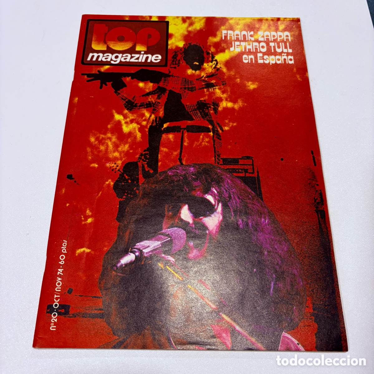 Revistas de m&uacute;sica: revista top magazine n&ordm; 20 octubre/noviembre 1974 poster frank zappa - jethro tull deep purple