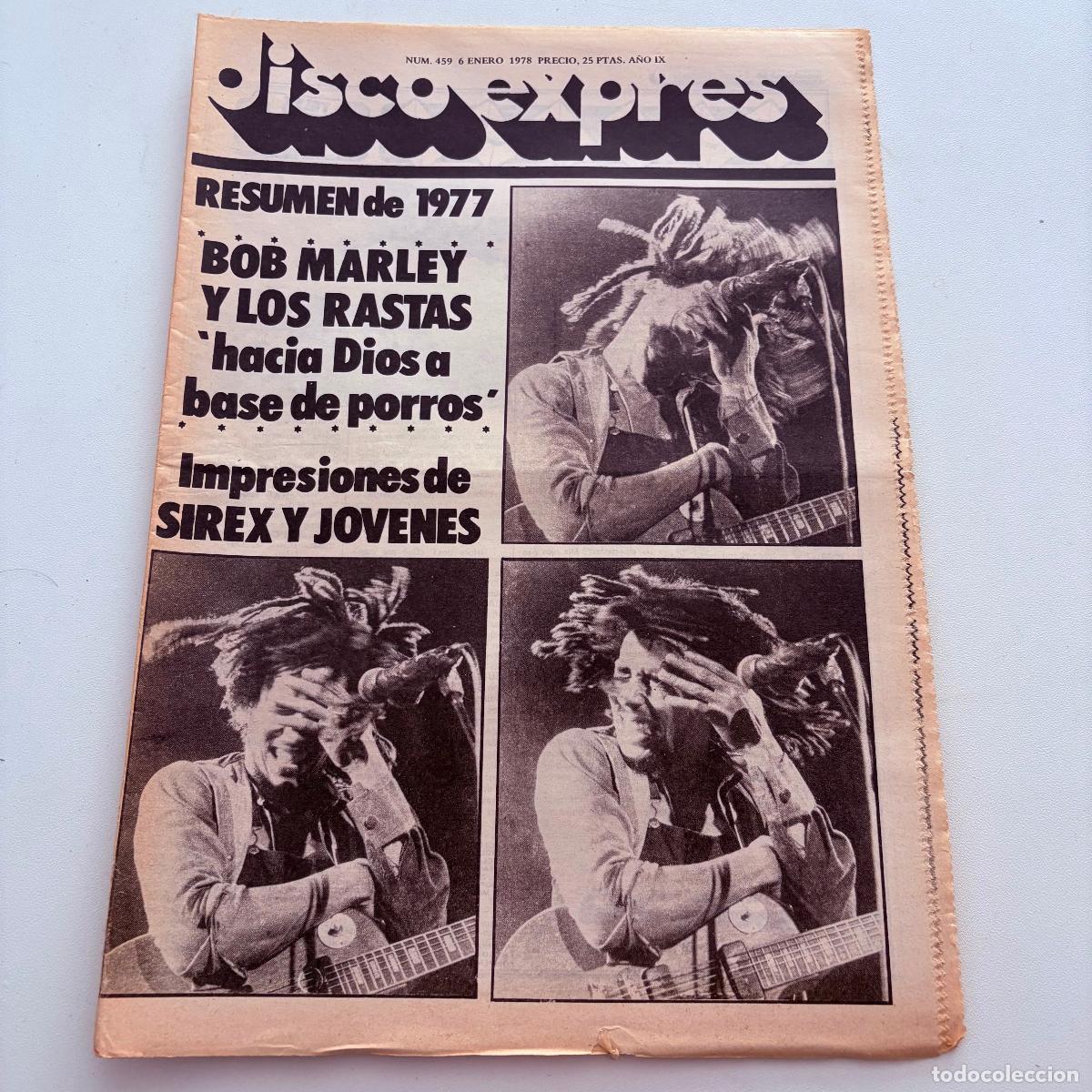 Revistas de m&uacute;sica: REVISTA PERIODICO DISCO EXPRES N&ordm; 459 BOB MARLEY SIREX