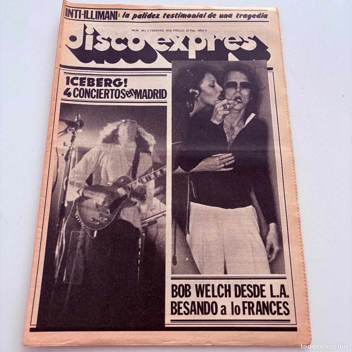 Revistas de m&uacute;sica: REVISTA PERIODICO DISCO EXPRES N&ordm; 463 BOB WELCH ICEBERG