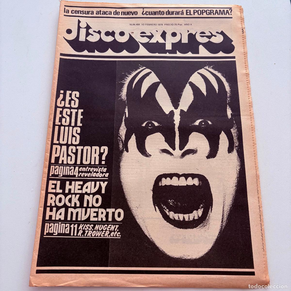 Revistas de m&uacute;sica: REVISTA PERIODICO DISCO EXPRES N&ordm; 464 KISS
