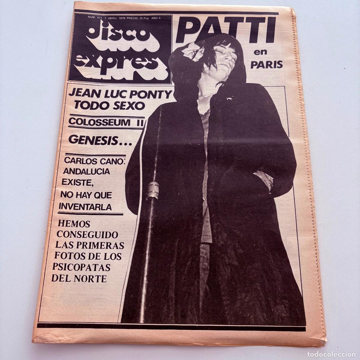 Revistas de m&uacute;sica: REVISTA PERIODICO DISCO EXPRES N&ordm; 471 PATTI SMITH GENESIS CARLOS CANO