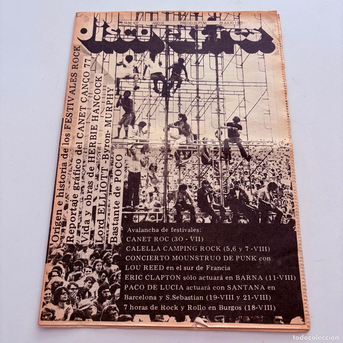 Revistas de m&uacute;sica: REVISTA PERIODICO DISCO EXPRES N&ordm; 437 CANET ROC PACO DE LUCIA LOU REED PUNK