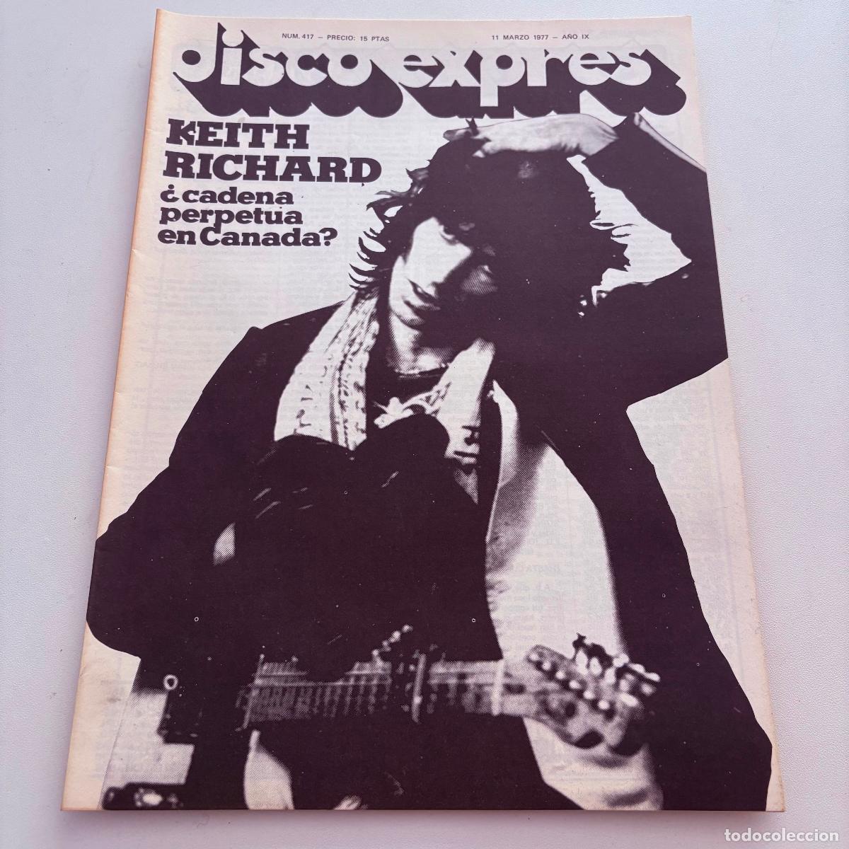 Revistas de m&uacute;sica: REVISTA PERIODICO DISCO EXPRES N&ordm; 417 KEITH RICHARD
