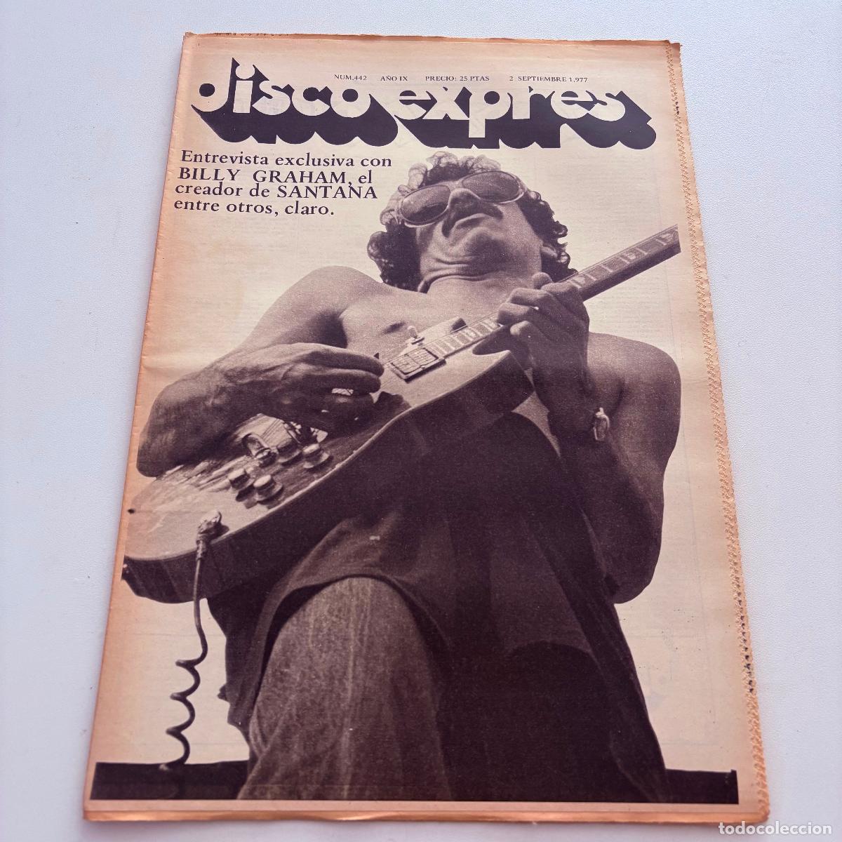 Revistas de m&uacute;sica: REVISTA PERIODICO DISCO EXPRES N&ordm; 442 BILLY GRAHAM SANTANA
