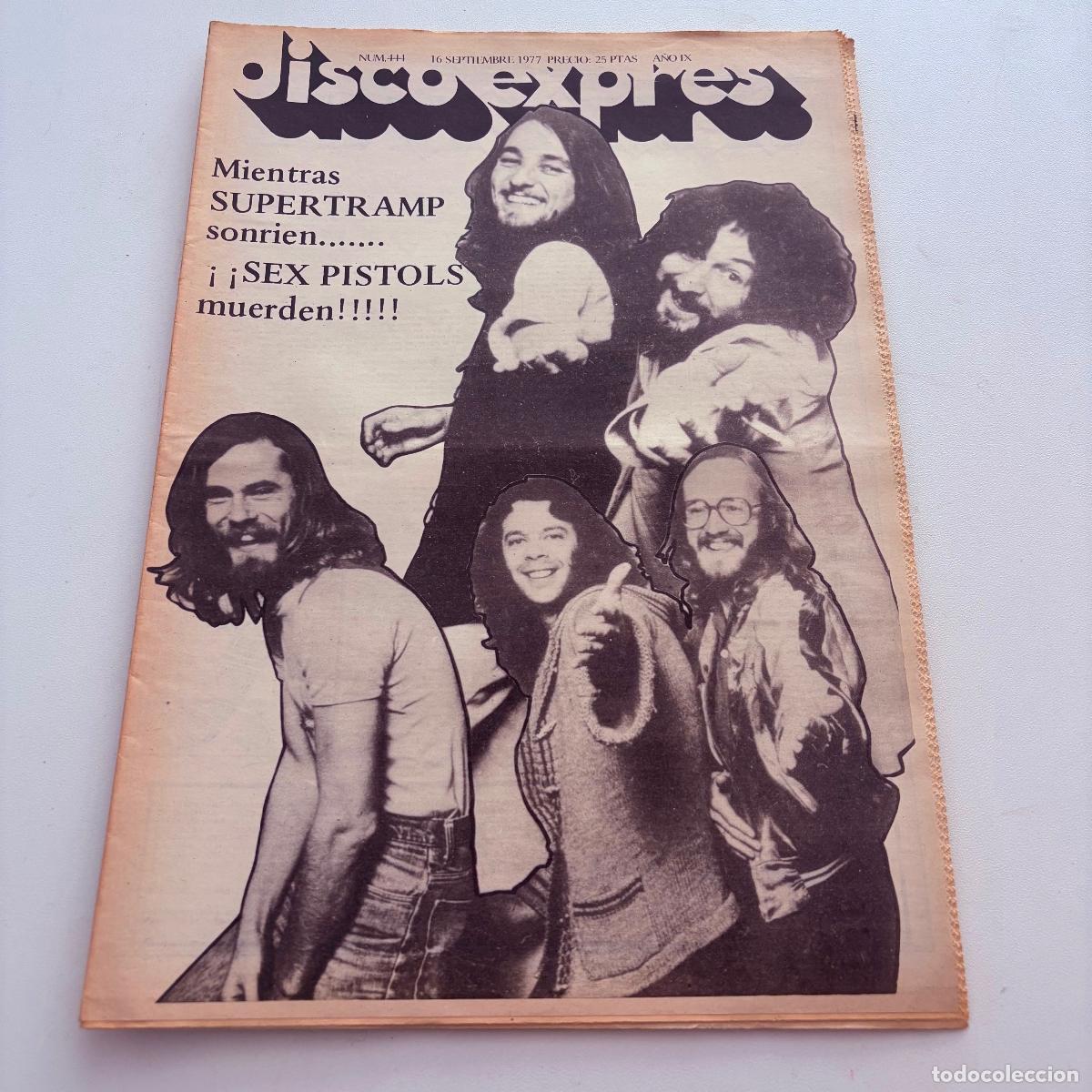 Revistas de m&uacute;sica: REVISTA PERIODICO DISCO EXPRES N&ordm; 444 SEX PISTOLS SUPERTRAMP