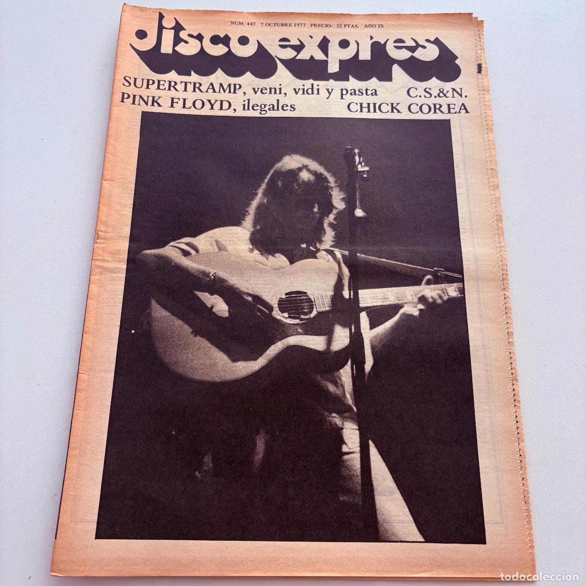 Revistas de m&uacute;sica: REVISTA PERIODICO DISCO EXPRES N&ordm; 447 ILEGALES PINK FLOYD CHICK COREA
