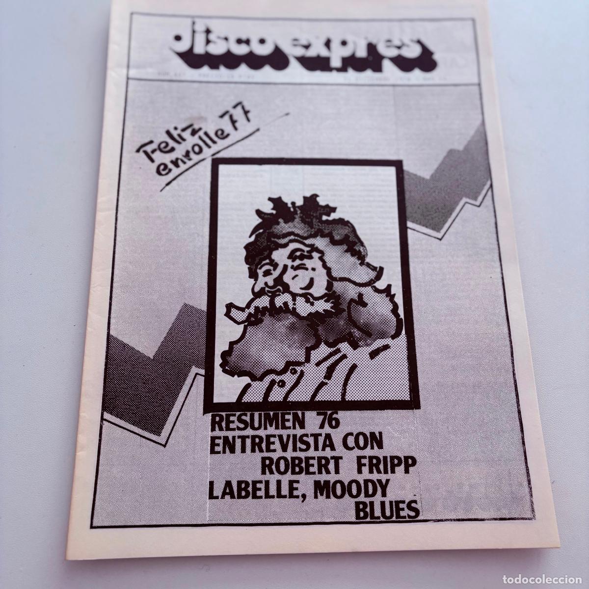 Revistas de m&uacute;sica: REVISTA PERIODICO DISCO EXPRES N&ordm; 407 ROBERT FRIPP MOODY BLUES